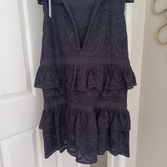 Lovers + Friends Hailey Tiered Crochet Eyelet Midi Dress Black Size S NWT - Picture 9 of 12